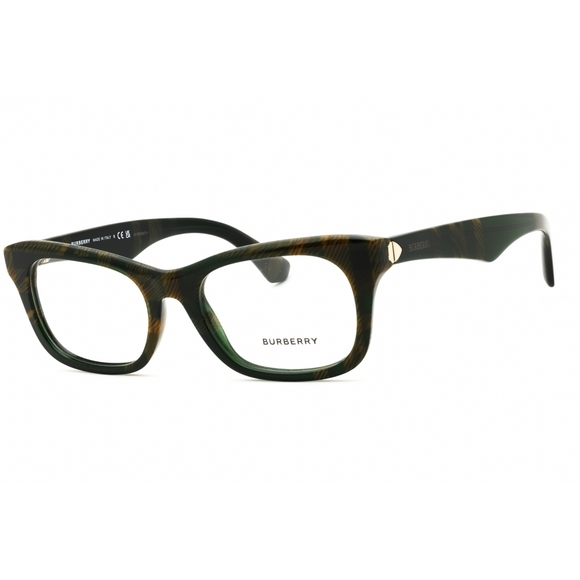 NWT Burberry 0BE2422 Checkered Green Rectangle 52mm Eyeglasses